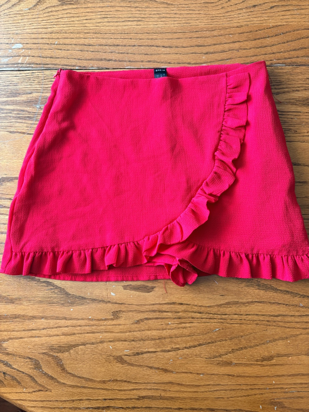 Ruffled Red mini skirt